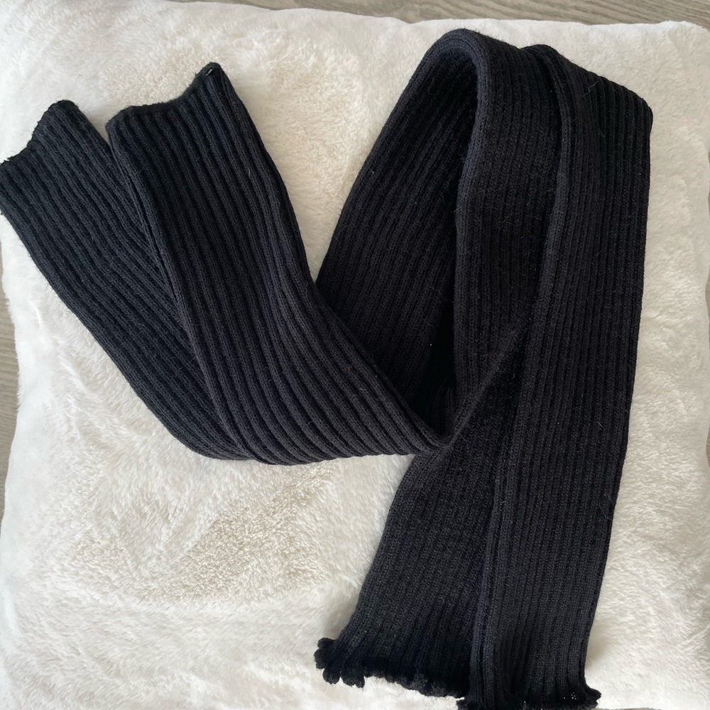 Black Ribbed Knit Leg Warmers